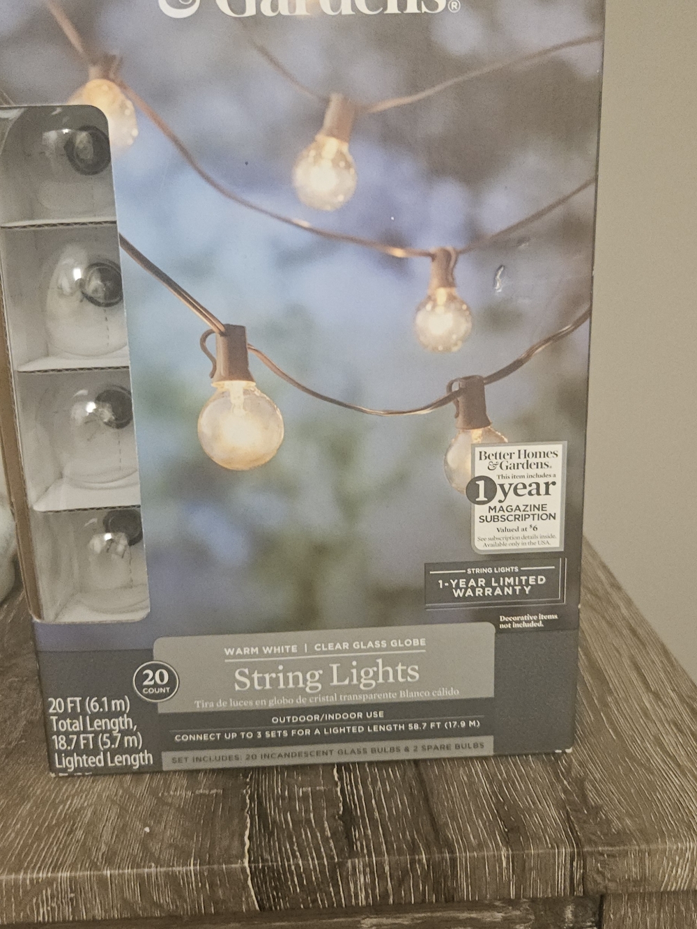 Better Homes And Gardens Clear Globe String Lights with Warm White Bulbs
